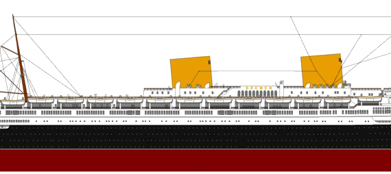 Ship SS Bremen [Ocean Liner] (1930) - drawings, dimensions, figures